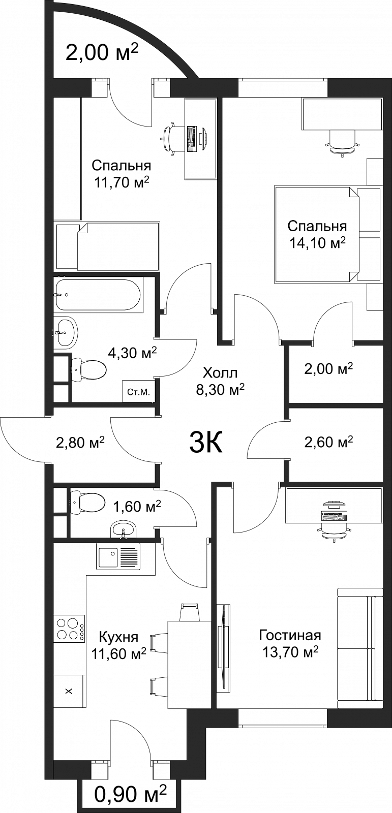 План квартиры 65