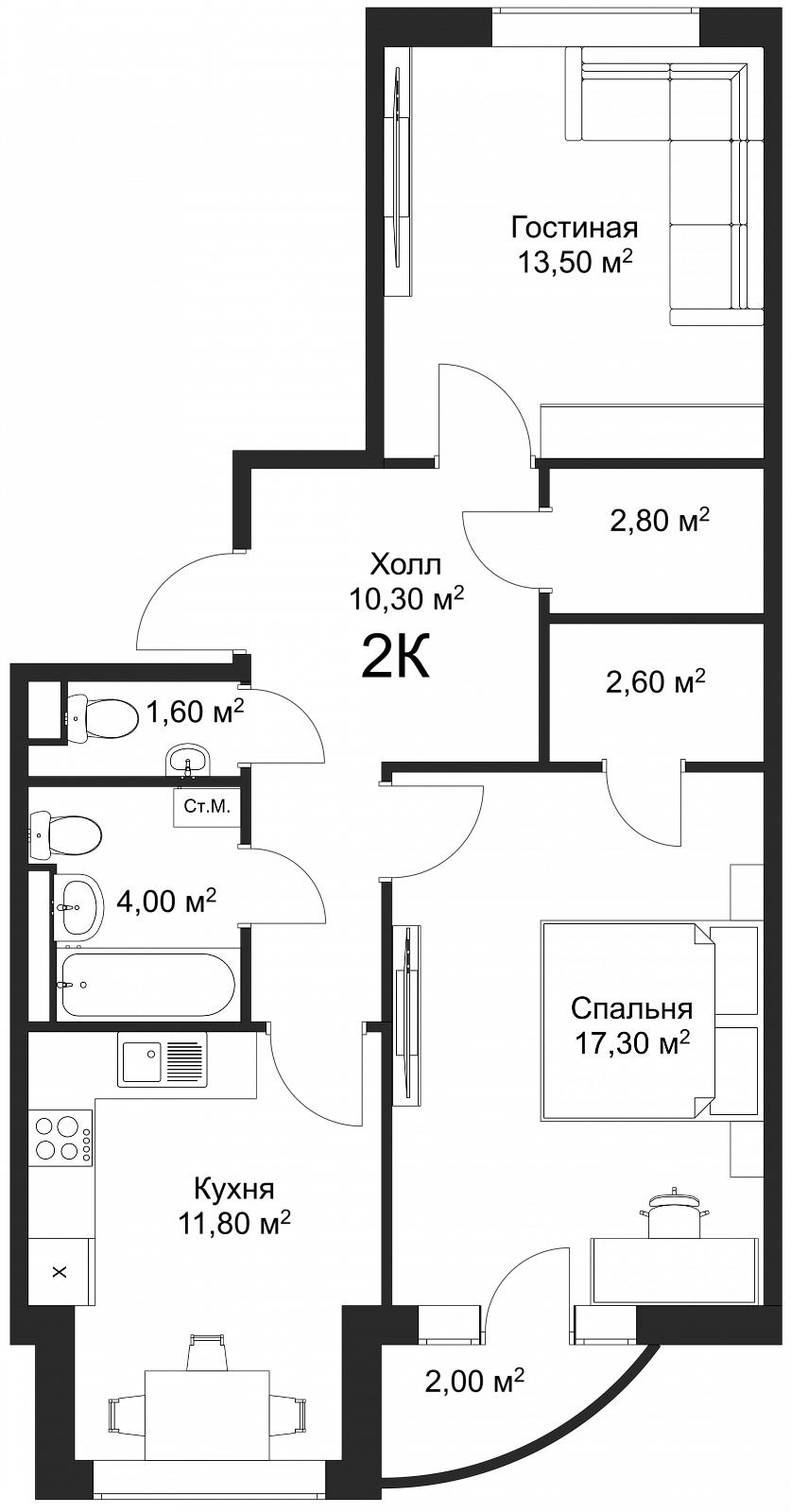 План квартиры 54